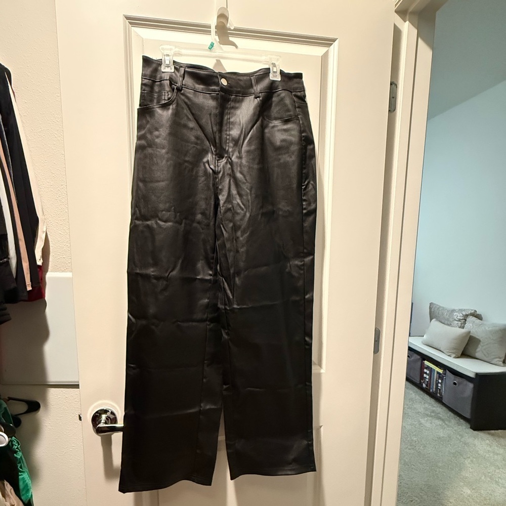 Women’s black ‘leather’ pants